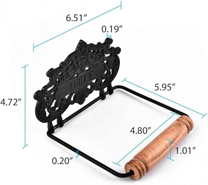 Renovators Supply Toilet Paper Holder - Antique Wall Mount Toilet Paper Holder - Sanitary Paper Holder - Vintage Bathroom Decor - Colonial Tissue Holder - Black, Princess Crown, Pack of 1 - ModernBath
