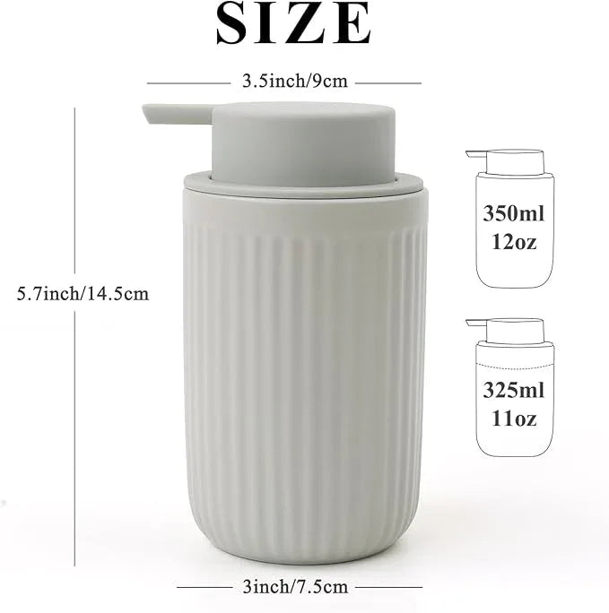 BosilunLife Dish Hand Soap Dispenser - Liquid Pump Soap Dispenser for Bathroom Decro 12oz Ceramic Kitchen Dish Dispenser with Rust-Proof Liquid Pump Modern Refillable Lotion Bottles - ModernBath