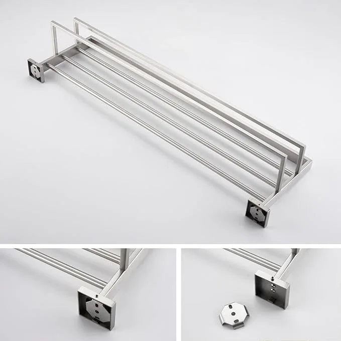 KOKOSIRI Towel Rack 32-Inch Bathroom Towel Shelves with Double Towel Bars SUS304 Stainless Steel Wall Mounted, Brushed Nickel B6003BR-L32 - ModernBath
