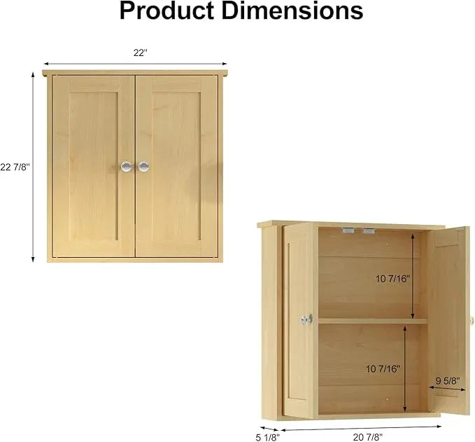 Bathroom Wall Cabinet,Medicine Cabinets for Bathroom Cabinet Wall Mounted,Medicine Cabinet Over Toilet Storage Cabinet,Surface Mount Medicine Cabinet for Laundry Room,Kitchen,22x23 - ModernBath