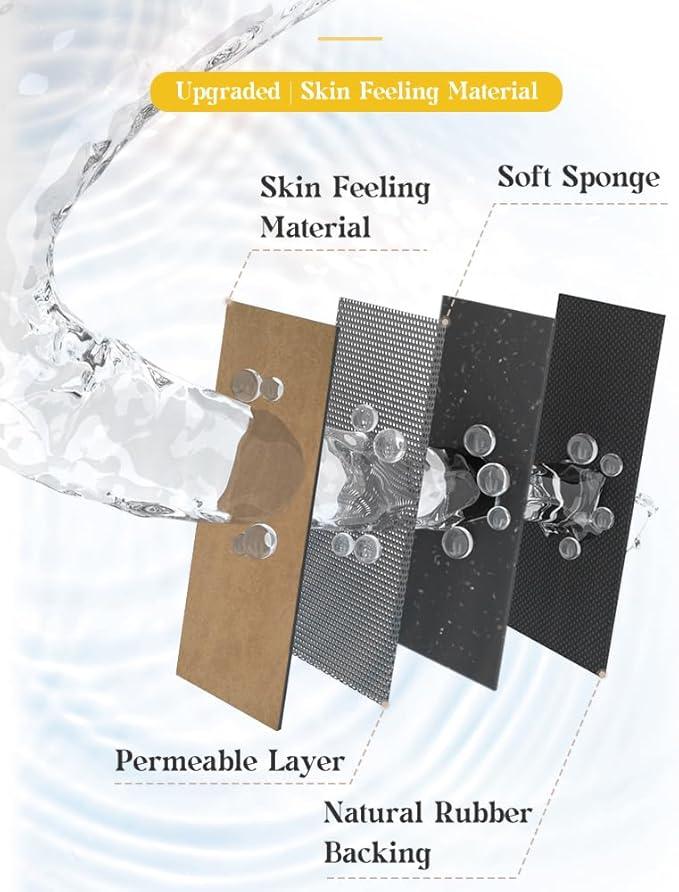 MontVoo -Bath Mat Rug-Rubber Backing Non Slip Quick Dry Absorbent Thin Bathroom Rugs Fit Under Door-Faux Suede Surface Bathroom Floor Mats-Shower Rug for in Front of Bathtub Shower Camel 17"x27.5" - ModernBath