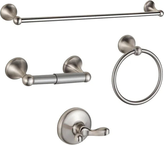 BGL Bathroom Accessory Set, Brushed Nickel Adjustable Expandable Towel Bar 4-Piece Bathroom Hardware Set Wall Mounted - ModernBath