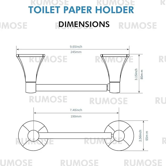 RUMOSE Toilet Paper Roll Holder Bathroom Flexible Pivoting Tissue Handle on Wall Mounted Brushed Nickel Rustproof Toilet Tissue Roll Holder,Stainless Steel - ModernBath