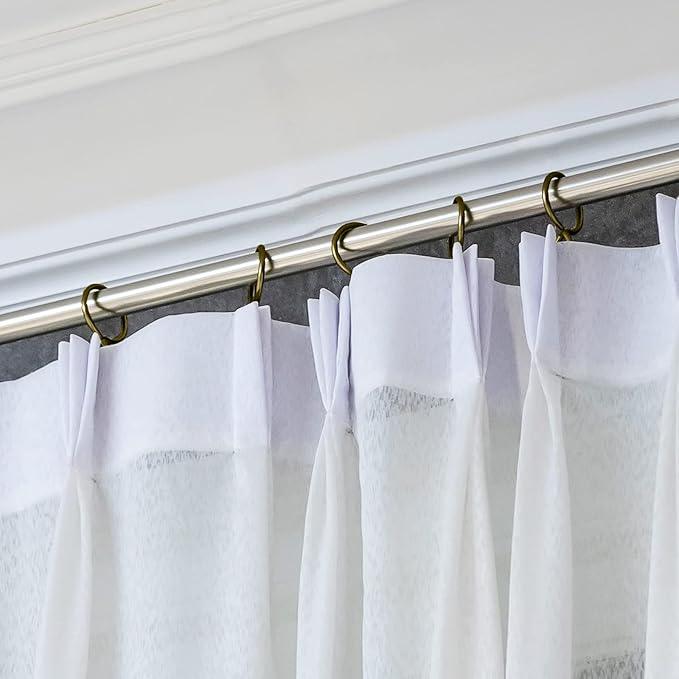 Hotop 30 Pcs Metal Drapery Curtain Rings 0.98/1.26/1.65 inch Interior Diameter and 30 Pcs Hanging Curtain Drapery Pin Hooks for Window Door Shower(Oil-Rubbed Bronze,32 mm) - ModernBath
