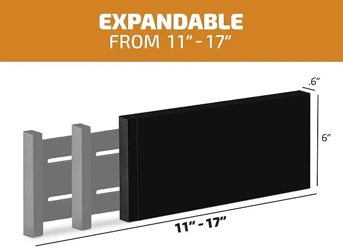 6 Pack Drawer Dividers 6 Inch High, 11”-17" Adjustable Bamboo Organizers Large Expandable Drawer Separators for Cloths, Dresser, Bedroom, Bathroom, Baby Drawer, Office & Kitchen Utensils (Black) - ModernBath