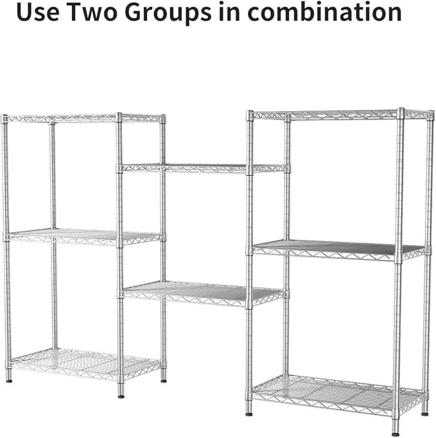 SINGAYE 4 Shelves Adjustable Storage Shelf Wire Shelving Rack Bathroom Standing Units Laundry Room Organization for Kitchen Office Bathroom Organizers Metal Pantry 14" D x 24" W x 48" H Gray - ModernBath
