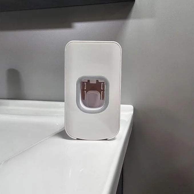 2 Slot Toothbrush Holder and Toothpaste Dispenser Wall Mounted, Automatic Toothpaste Squeezer, 2 in 1 Tooth Brush Toothpaste Organizer for Shower (White) - ModernBath