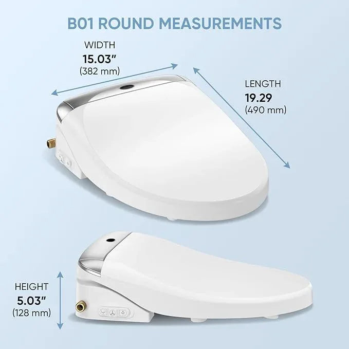LEIVI Electric Bidet Toilet Seat with Wireless Remote and Side Panel, Multiple Spray Modes, Adjustable Heated Seat, Warm Water and Air Dryer, Auto LED Nightlight, Round - ModernBath