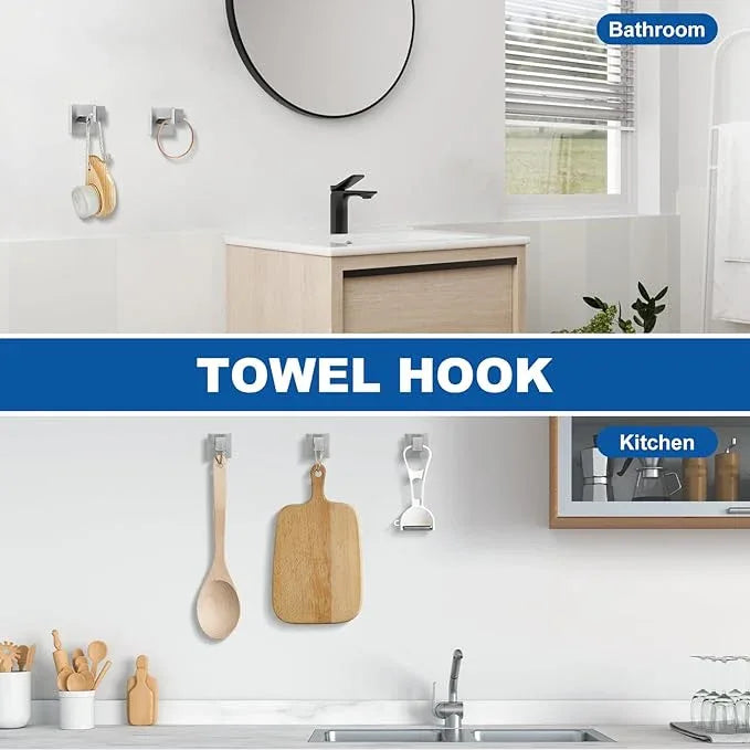 Cilee 15-Pieces Bathroom Hardware Set - Brushed Nickel Bathroom Accessories, 24 Inch Towel Bar, Square Towel Ring, Toilet Paper Holder, Towel Hook, Wall-Mounted Stainless Steel Towel Bar Rack Set - ModernBath