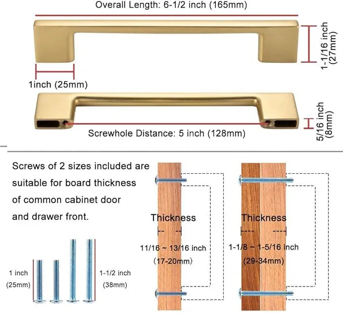 KOOFIZO 10 Pack 5 Inch Brushed Gold Kitchen Cabinet Pulls Gold Cabinet Handles Gold Cabinet Hardware for Kitchen Cabinets Drawer P01 Dresser Cupboard Bedroom Bathroom - ModernBath