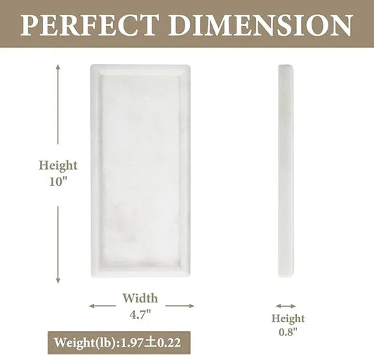 Koville African Natural Marble Tray, 10"x5" Coffee Table Vanity/Decorative Tray for Jewerly, Watch, Perfume Candle Tray for Home/Kitchen Countertop - ModernBath