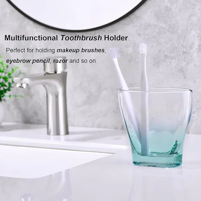 Jincrop Teal Glass Bathroom Accessories Set 5 Pieces – Green Bathroom Set with Soap Dispenser, Toothbrush Holder, 2 Tumbler Cups, Soap Dish - ModernBath