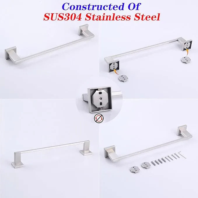 GERZWY 18 Inch Towel Bar Bathroom Wall Mounted Towel Rail, Stainless Steel Hand Towel Holder Brushed Finish JG1901A45-LS - ModernBath