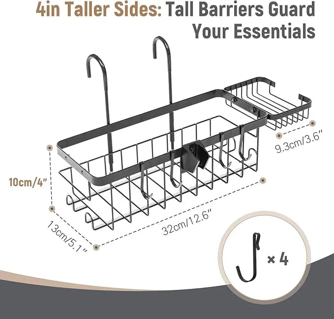 TYYIHUA Hanging Shower Caddy for Shower Chair with Hooks, Soap Tray and Shower Rack, Bathroom Showers Organizer Basket for Elderly, Pregnant, Patient, Handicap Accessories for Daily Living - ModernBath