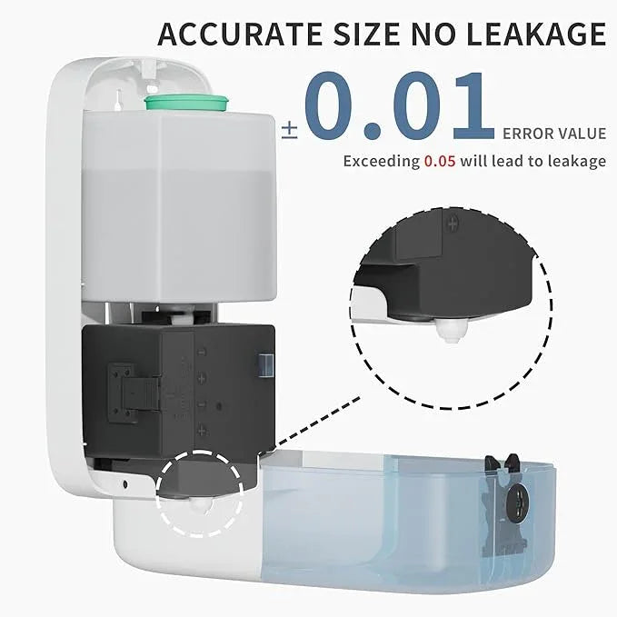 Automatic Soap Dispenser Wall Mount, 33.8oz/1000ml Dish Soap Dispenser for Bathroom, Touchless Electric Commercial Soap Dispensers Kitchen, White - ModernBath