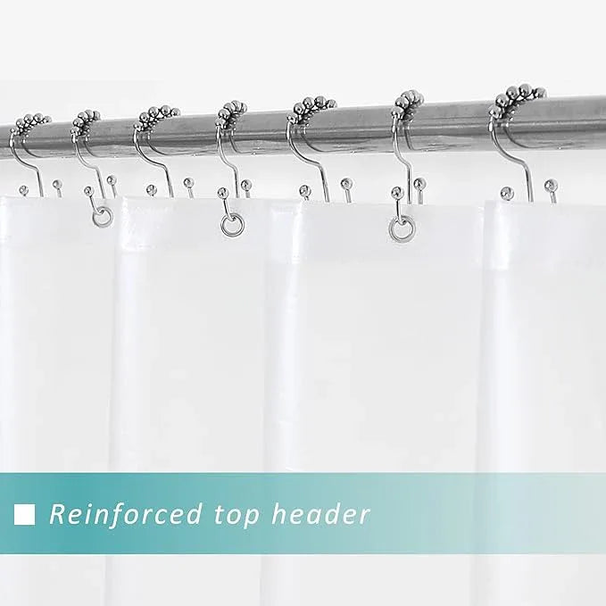 Mrs Awesome Frosted Shower Curtain Liner with 6 Magnets PEVA 8G Heavy Duty Thick Plastic Shower Curtain for Bathroom, Waterproof, 72x72, Frost - ModernBath