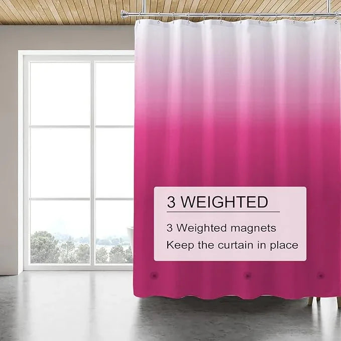 TIKABC Shower Curtain Liner, 4G PEVA Shower Liner, Plastic Waterproof Shower Curtains, with Grommet Holes and 3 Magnetic Weights(Gradient Red) - ModernBath