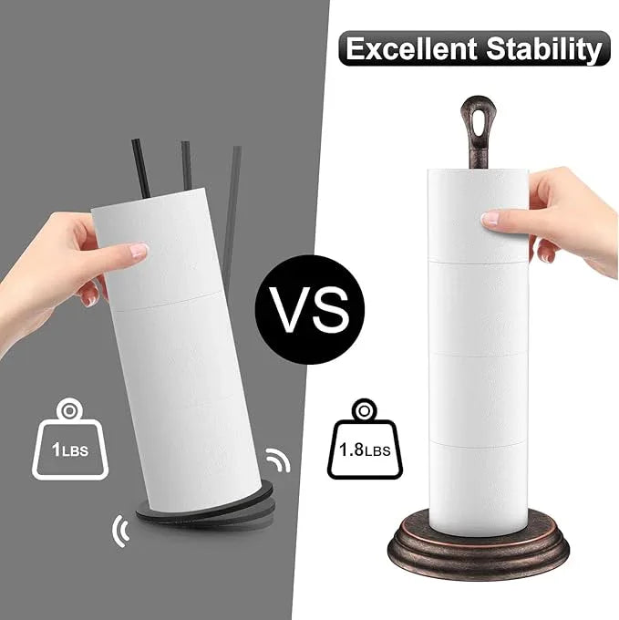 Toilet Paper Holder with Rustproof, Metal Free Standing Toilet Paper Stand Storage for Bathroom, Tissue Paper Roll Holder for Bathroom Accessories (Oil Rubbed Bronze) - ModernBath