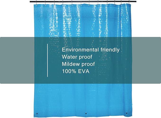 LQFMEHOT EVA Blue Shower Curtain Liner, 3D Water Cube 5G Shower Liner with 12 Rustproof Metal Grommets and Weighted Magnets, Waterproof Duty for Bathroom 72 x 72 - ModernBath