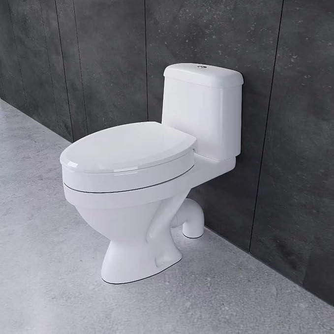 CYRRET 3 Inch Elevated Toilet Seat Riser, Raised Toilet Seat Enlongated Bowl (18.5") for Elderly and Seniors, Durable Plastic, Slow Close, Safety Bathroom Assist Device, Easy Installation, White - ModernBath