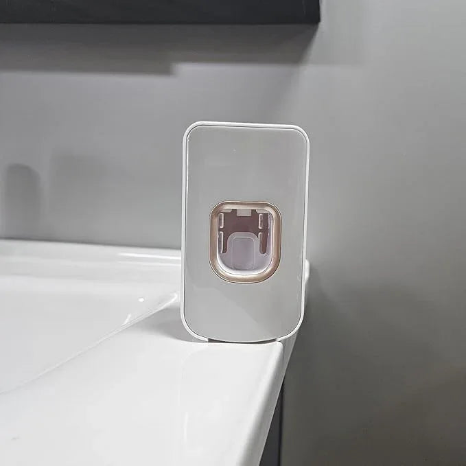 2 Slot Toothbrush Holder and Toothpaste Dispenser Wall Mounted, Automatic Toothpaste Squeezer, 2 in 1 Tooth Brush Toothpaste Organizer for Shower (Light Grey) - ModernBath