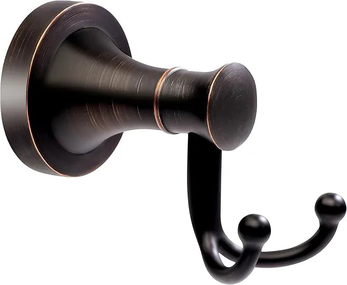 Oil Rubbed Bronze Bathroom Towel Hook, Bronze Bathroom Robe Hook, Heavy Duty Double Towel Hooks Bath Farmhouse Coat Clothes Hook Wall Mounted Rustic for Kitchen Washroom - ModernBath