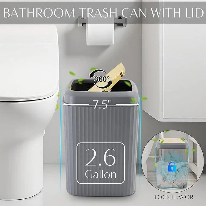WSBArt 32PCS Bathroom Accessories Set Bathroom Set,Grey Shower Curtain Set,Bath Towel Set,Hand Towel,Toilet Brush,Trash Can & 3PCS Soap Dispenser - ModernBath