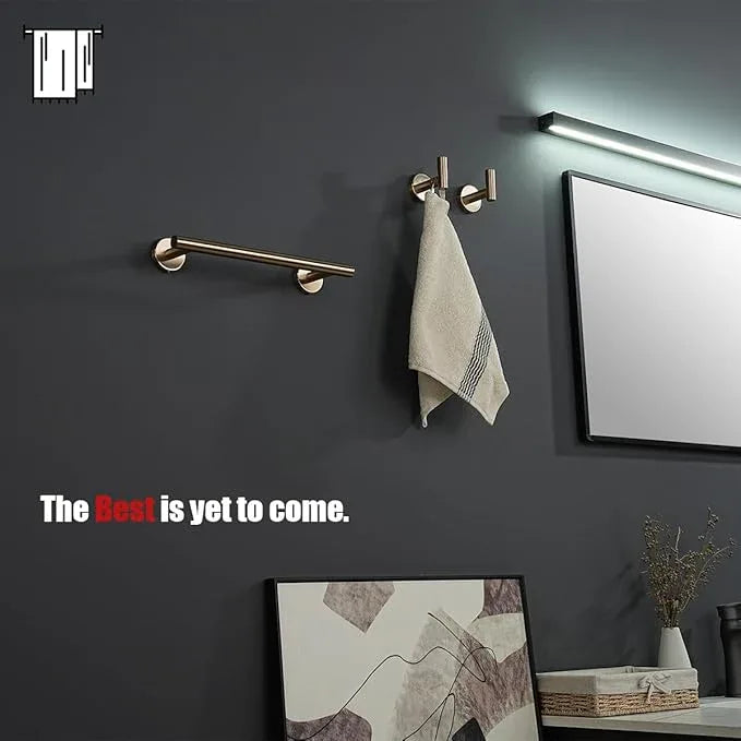 JQK Champagne Bronze Towel Bar, 12 Inch 304 Stainless Steel Thicken 0.8mm Towel Rack Bathroom, Towel Holder Wall Mount, Useable Length 9 Inch, TB110L9-CB - ModernBath