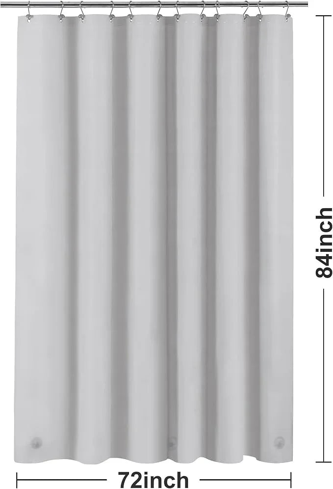 Barossa Design Extra Long Shower Curtain Liner with 3 Magnets - 72" x 84" XL, Waterproof PEVA Lightweight Shower Liner for Bathroom, PVC Free, Metal Grommets - Silver Gray, 72x84 - ModernBath