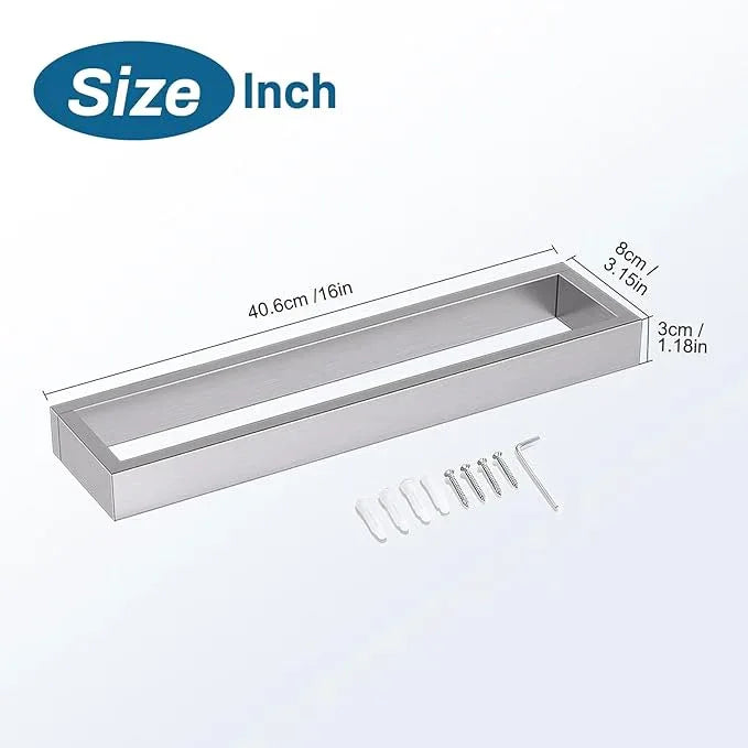 TNOMS Single Towel Bar Towel Holder Bathroom Hardware Accessories,Stainless Steel Wall-Mounted Towel Rack Towel Rail,16 Inches Brushed Nickel - ModernBath