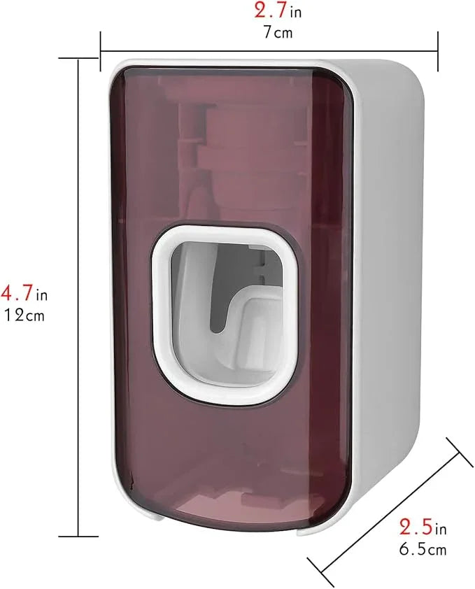 2 Slot Toothbrush Holder and Toothpaste Dispenser Wall Mounted, Automatic Toothpaste Squeezer, 2 in 1 Tooth Brush Toothpaste Organizer for Shower (Red 2Pack) - ModernBath