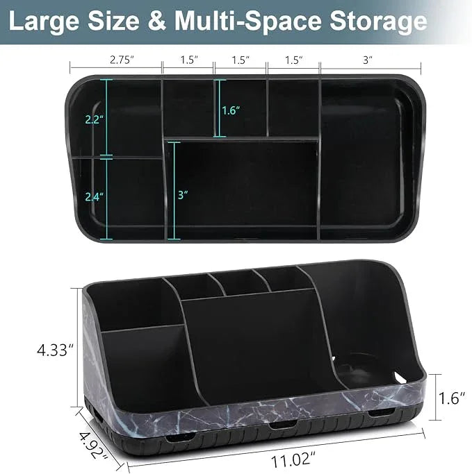 GFWARE Marble Black Toothbrush Holders for Bathrooms - Detachable 7 Slots Bathroom Organizer Countertop Matte Black Electric Toothbrush and Toothpaste Holder for Bathroom Counter Vanity Sink Storage - ModernBath