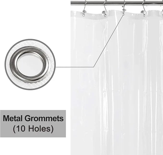 Barossa Design 60 x 72 Inches Shower Curtain Liner with 6 Weighted Magnets, Heavy Duty PEVA, 10 Grommet Holes, Waterproof, PVC Free, Clear, 60x72 - ModernBath