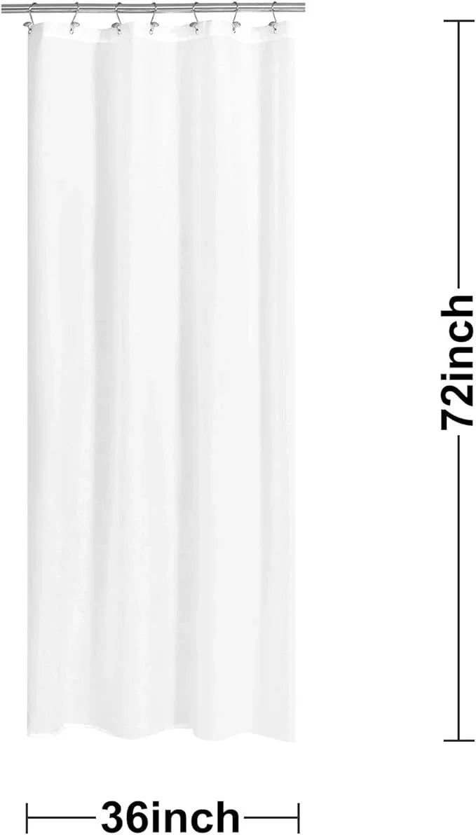 N&Y HOME Fabric Shower Curtain or Liner 36 x 72 Inches Bath Stall Size with 2 Bottom Magnets, Hotel Quality, Washable, Water Repellent, White Spa Bathroom Curtains with Grommets, 36x72 - ModernBath