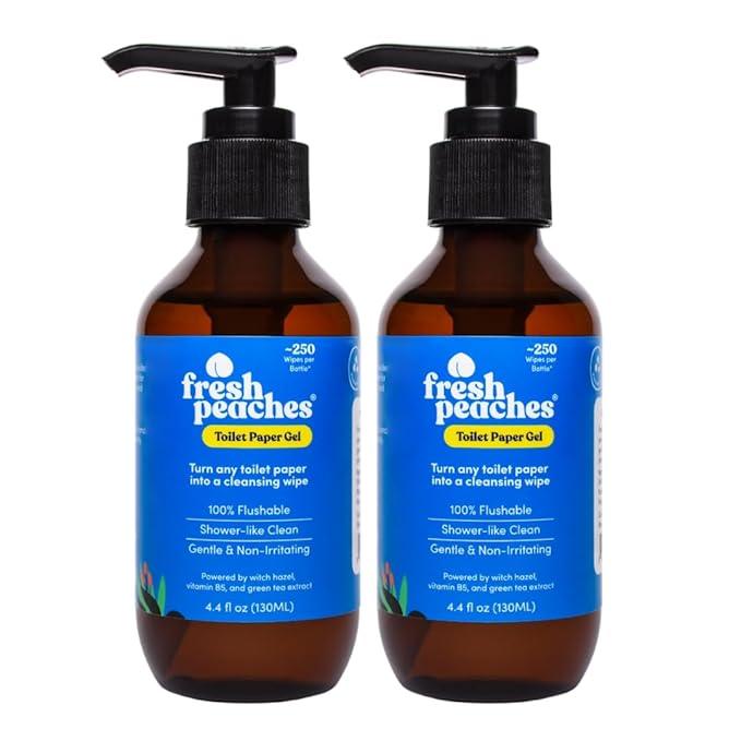 Fresh Peaches Toilet Paper Gel, Wet Wipe Alternative – Flush-Safe, A Cleaner Way to Wipe – Toilet Paper Spray – (4.4 Oz (2 Pack)) - ModernBath