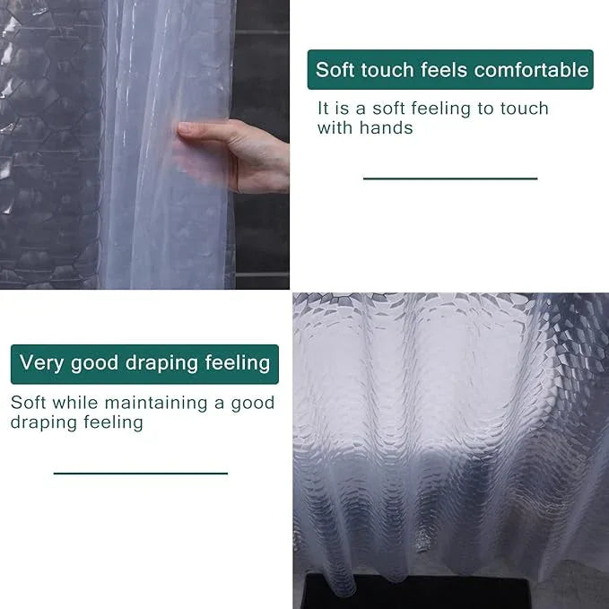 LQFMEHOT EVA Clear Shower Curtain Liner, 3D Water Cube 5G Shower Liners with 12 Rustproof Metal Grommets and Weighted Magnets, Waterproof Duty for Bathroom 72 x 72 - ModernBath