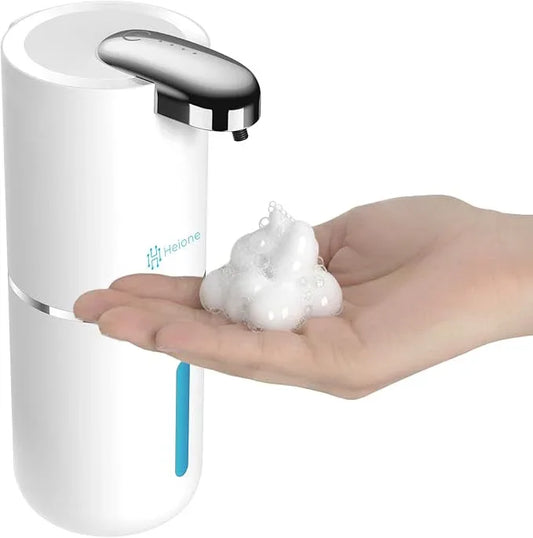 Heione Automatic Touchless Foam Soap Dispenser, White, 12.8 oz / 380 mL, USB C Rechargeable, Infrared Motion Sensor, Suitable for Bathrooms, Sinks, Kitchen, Wall Mount or Countertop (White (Foamy)) - ModernBath
