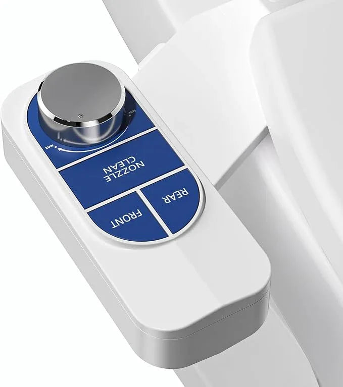 SAMODRA Non-Electric Bidet - Self Cleaning Dual Nozzle (Frontal and Rear Wash) Fresh Water Bidet Toilet Seat Attachment with Independent Adjustable Water Pressure (Ocean Blue) - ModernBath
