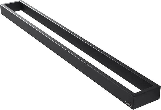 Black Towel Bar, Towel Shelf for Bathroom, Single Towel Holder 24 Inch Wall Mounted, Square Contemporary Bath Towel Rod, Matte Black, 073070-MB Ler Series - ModernBath