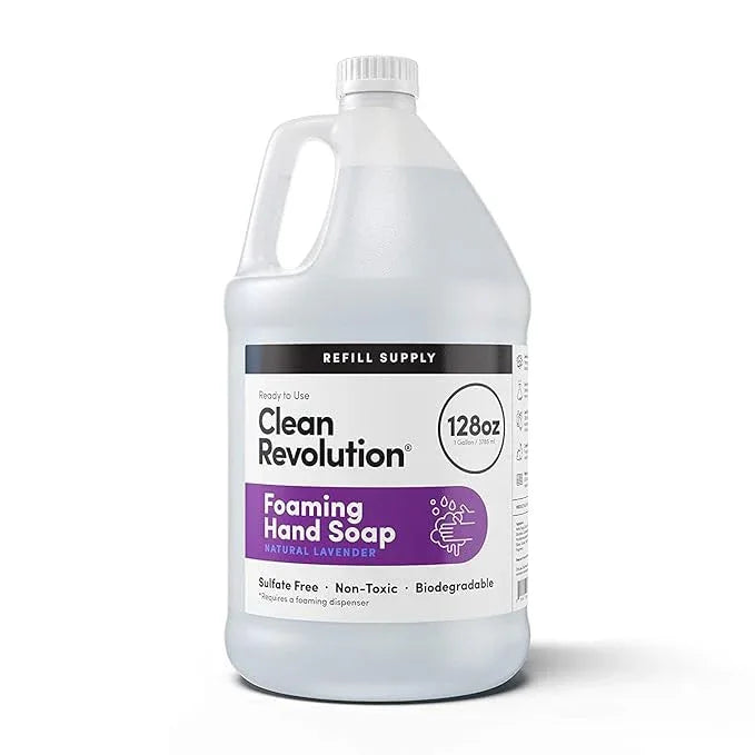 Clean Revolution Foaming Hand Soap Refill Supply Container. Ready to Use Formula. Natural Lavender Fragrance, 128 Fl. Oz - ModernBath