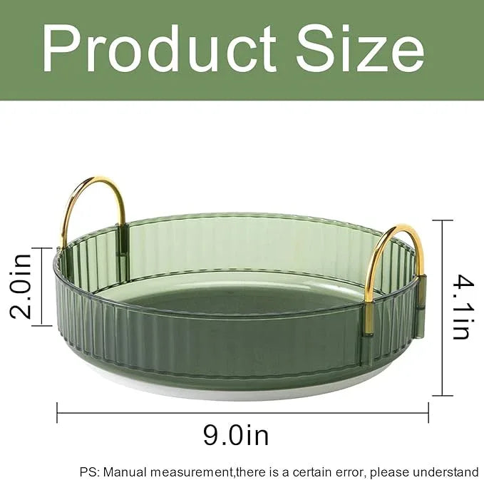 INVSSENE 360° Rotating Makeup Organizer, Bathroom Make Up Spinning Holder Rack, Large Capacity Cosmetics Storage Vanity Shelf Countertop, Fits Cosmetics, Perfume, Skincare, Lipsticks(1 Tier, Green) - ModernBath