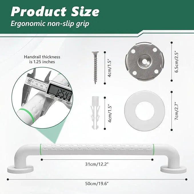 Grab Bars for Shower,2 Pack 20 Inch Shower Handle Bath Grab Rails with Anti-Slip Grip and Safety Luminous Circles,Stainless Steel Bath Handle Bathroom Grab Bar for Seniors, and Disability. - ModernBath