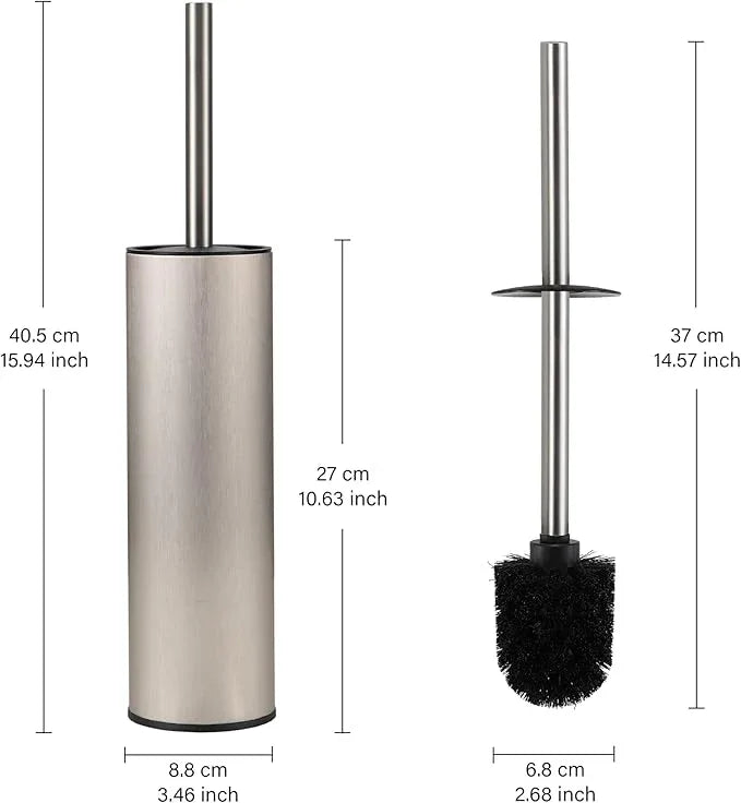 KLDKLD Toilet Brush and Holder Set Premium Material Toilet Bowl Cleaner Free Standing Toilet Bowl Brush and Holder 1pack Brushed Nickel - ModernBath