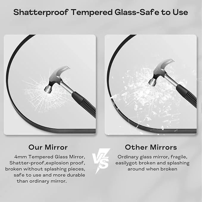 Minuover 24" x 32" Black Arched Mirror, Arch Wall Mirror, Metal Frame Black Bathroom Mirror, Arched Top Bathroom Vanity Mirror for Living Room, Bedroom, Entryway, Tempered Glass, Shatter Proof - ModernBath
