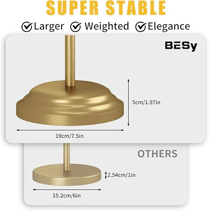 BESy Toilet Paper Holder Free Standing Bathroom Toilet Tissue Holder Stand for Floor Toilet Paper Roll Holder with Storage Hardware Accessories Rack Hand Towel Bar Brushed Gold Stainless Steel - ModernBath
