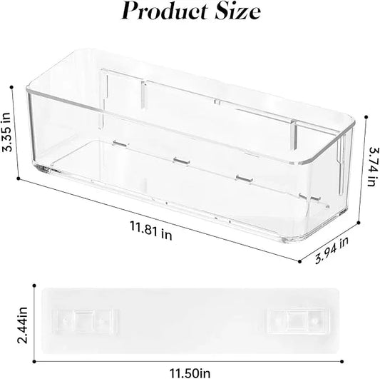 2 Pcs Clear Shower Shelf, Large Bathroom Wall Mounted Shower Caddy, No Drill Self Adhesive Bathroom Organizer with Self Adhesive Tape - ModernBath