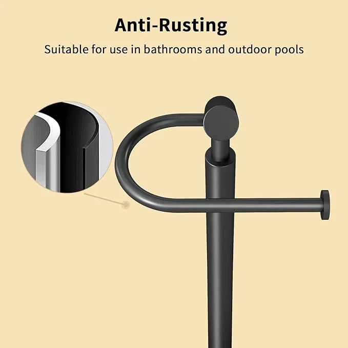 YUMORE Heavy Weighted Toilet Paper Holder Stand, No Drill Freestanding Bathroom Tissue Roll Stand, Stable Floor Standing Paper Roll Dispenser for Bathroom, Bedroom, Vanity - ModernBath