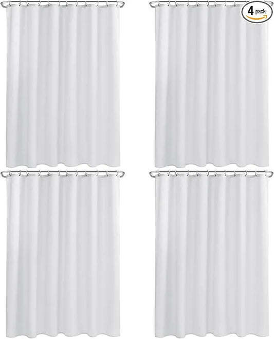 Nasitos Fabric Shower Curtain Liners 2 Pack - W70 x H72 - Washable & Water Resistant Lighweight Cloth Shower Liner for Bathroom, Soft Hotel Quality, Standard Size (White, 8 Magnets Included) - ModernBath