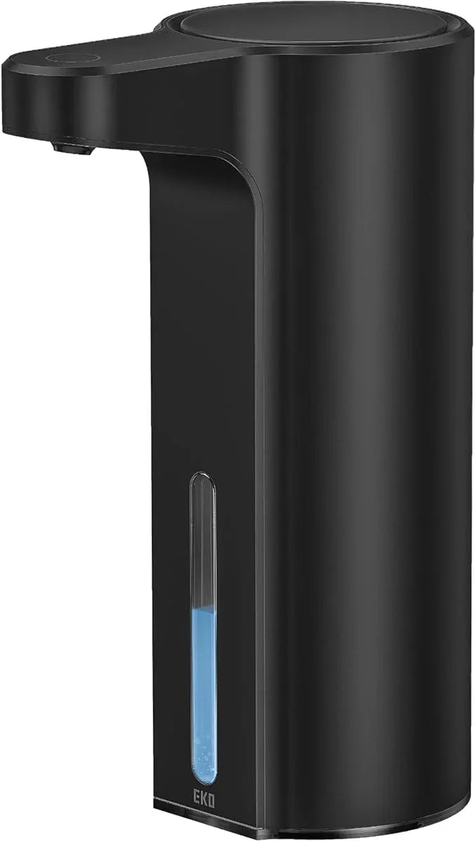 EKO Aroma 9 fl oz Automatic Liquid Soap Dispenser, Rechargeable & Water-Resistant Soap Dispenser for Kitchen and Bathroom with Adjustable Volume Control (Matte Black Steel) - ModernBath
