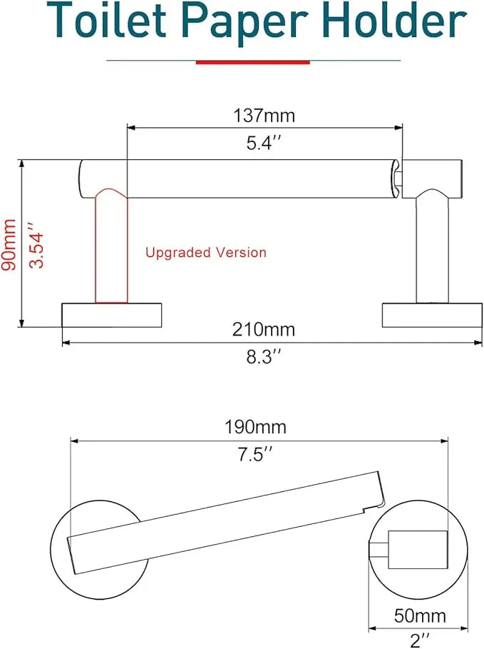Toilet Paper Holder Matte Black and Gold, Metal Bathroom Rotating Paper Roll on Wall Mounted with Lock, SUS 304 Stainless Steel Mix Color Toilet TP Large Mega Roll Holder Classic - ModernBath